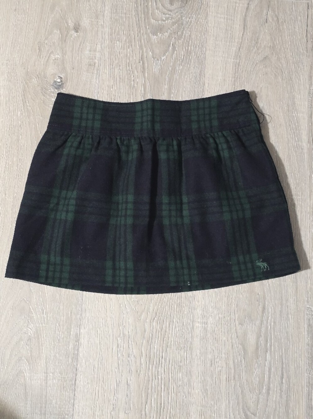 Abercrombie & Fitch Dark Green and Black Plaid Mini Skirt